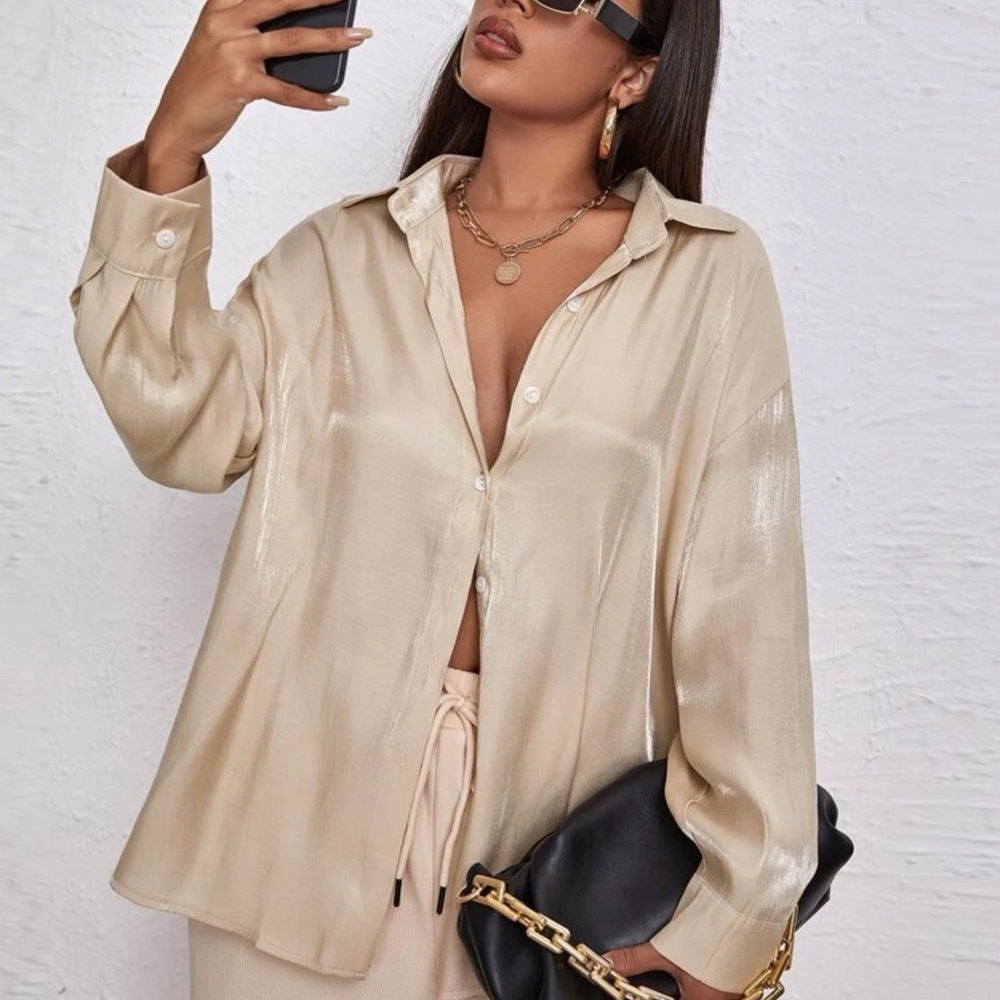 Silly cream button down from Shein!